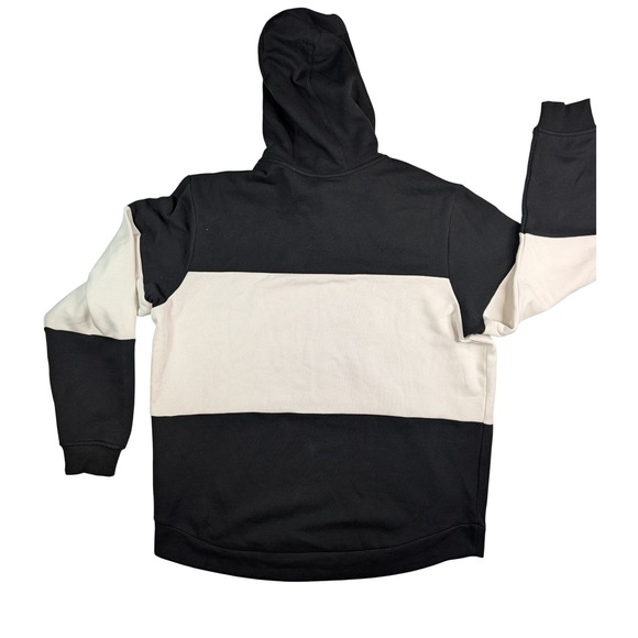 Adidas Mens Colorblock Pullover Hoodie Black White Logo Fleece XL FN6373 - Picture 6 of 10